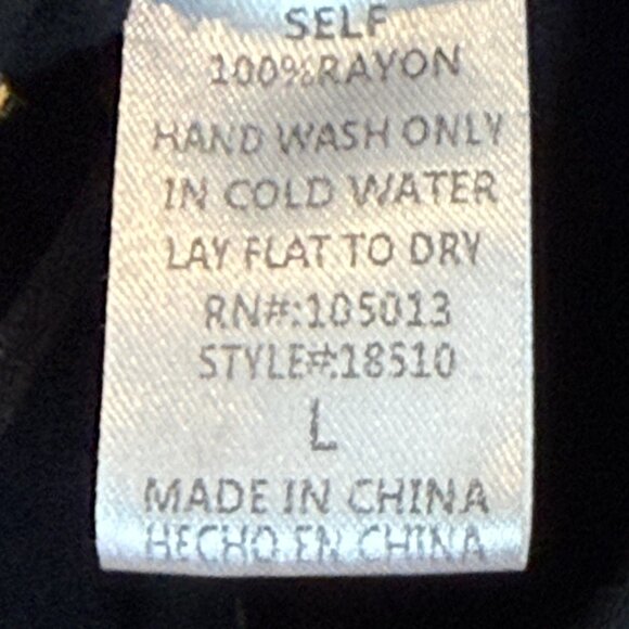 Savannah Jane Embroidered Black Boho Top Blouse Peasant Floral Lace Large - Picture 10 of 11